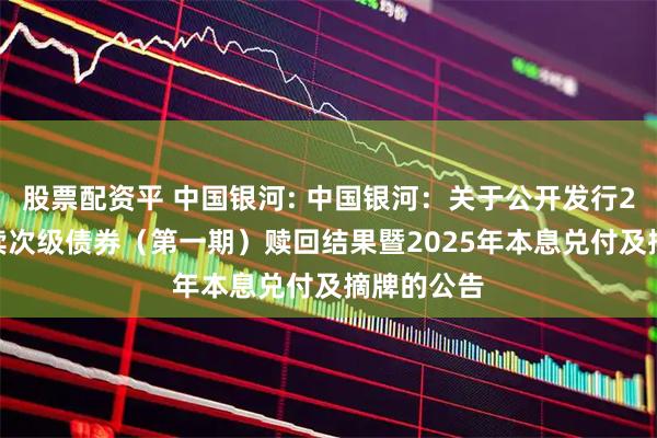 股票配资平 中国银河: 中国银河：关于公开发行2020年永续次级债券（第一期）赎回结果暨2025年本息兑付及摘牌的公告